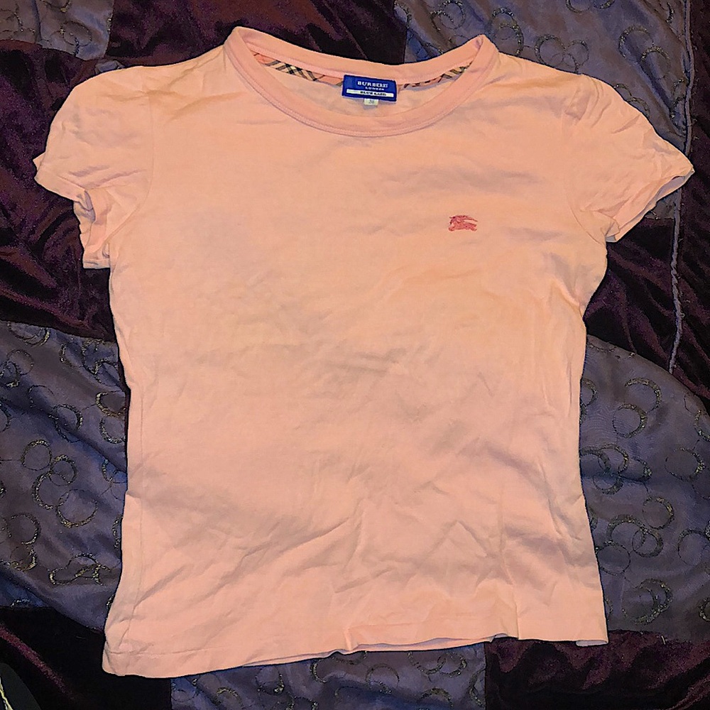 Japan-exclusive Burberry London Blue Label Pink Fitted Baby Tee